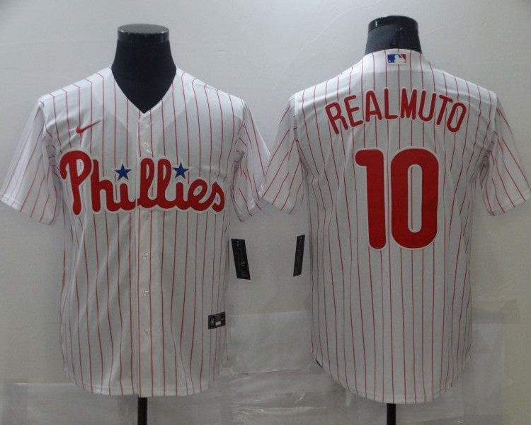 Men's Philadelphia Phillies J.T. Realmuto #10 White Baseball Jersey