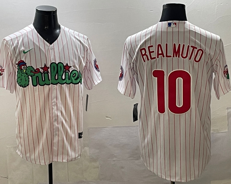 Men's Philadelphia Phillies JT Realmuto #10 White Team Jersey