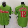 Men's Philadelphia Phillies Kyle Schwarber #12 Green Limited Jersey