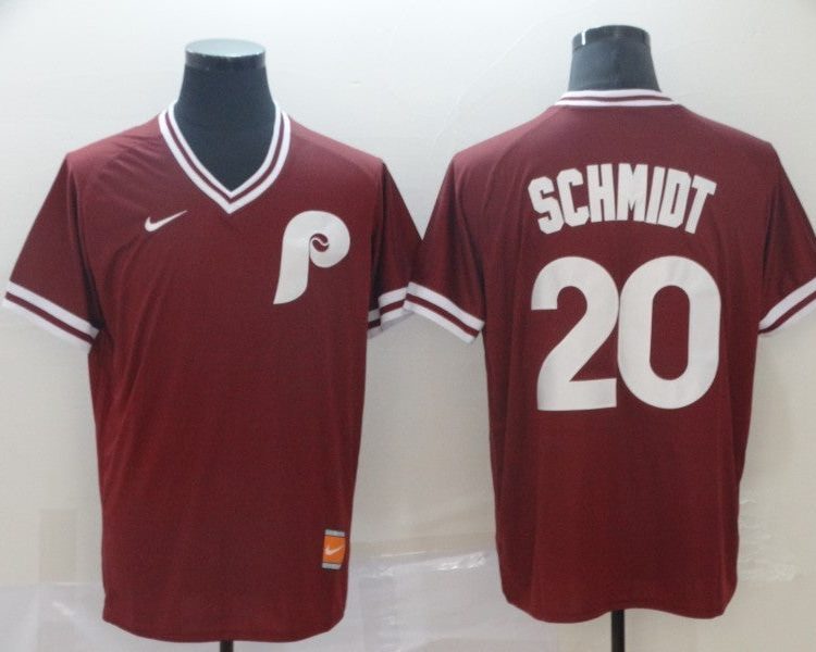 Men's Philadelphia Phillies Mike Schmidt #20 Red Jersey