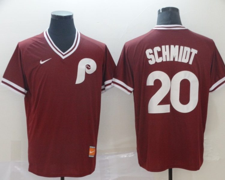Men's Philadelphia Phillies Mike Schmidt #20 Red Jersey