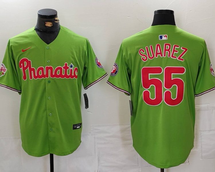 Men's Philadelphia Phillies Ranger Suarez #55 Green Limited Jersey