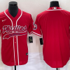 Men's Philadelphia Phillies Red Blank Jersey Joint Edition