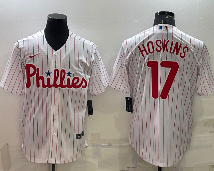 Men's Philadelphia Phillies Rhys Hoskins #17 White Home Jersey
