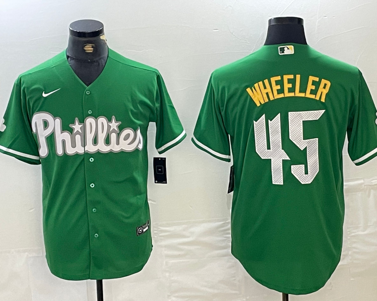 Men's Philadelphia Phillies Zack Wheeler #45 Green Jersey