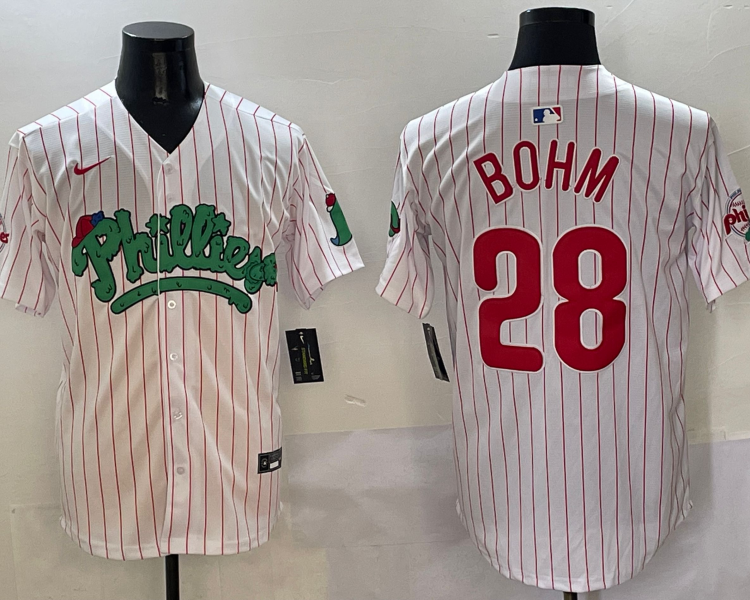 Men's Philadelphia Phillies Alec Bohm #28 White Jersey