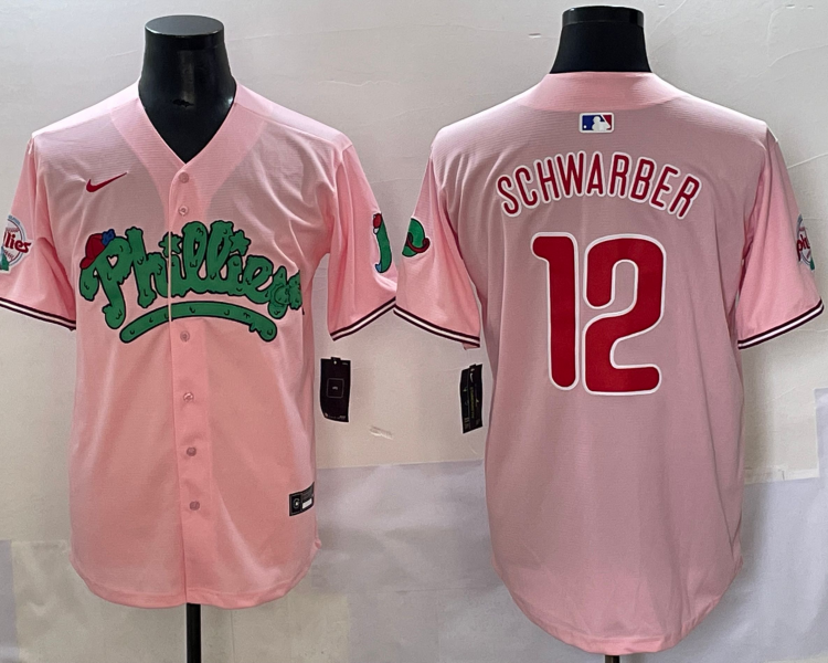 Men's Philadelphia Phillies Kyle Schwarber #12 Pink Jersey