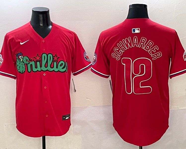 Men's Philadelphia Phillies Kyle Schwarber #12 Red Jersey