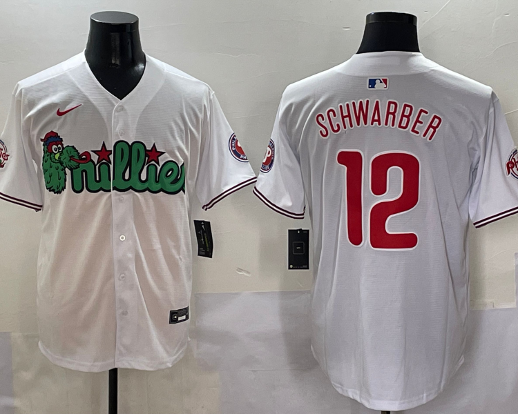 Men's Philadelphia Phillies Kyle Schwarber #12 White Jersey