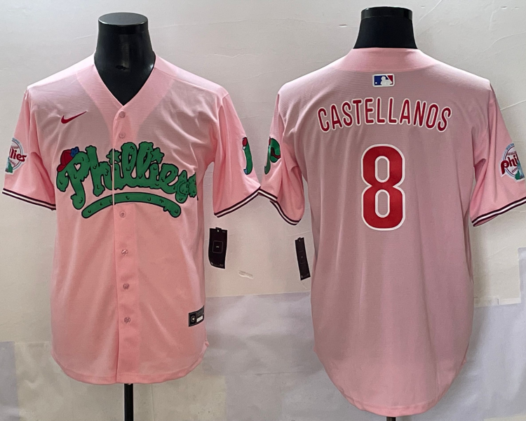 Men's Philadelphia Phillies Nick Castellanos #8 Pink Jersey