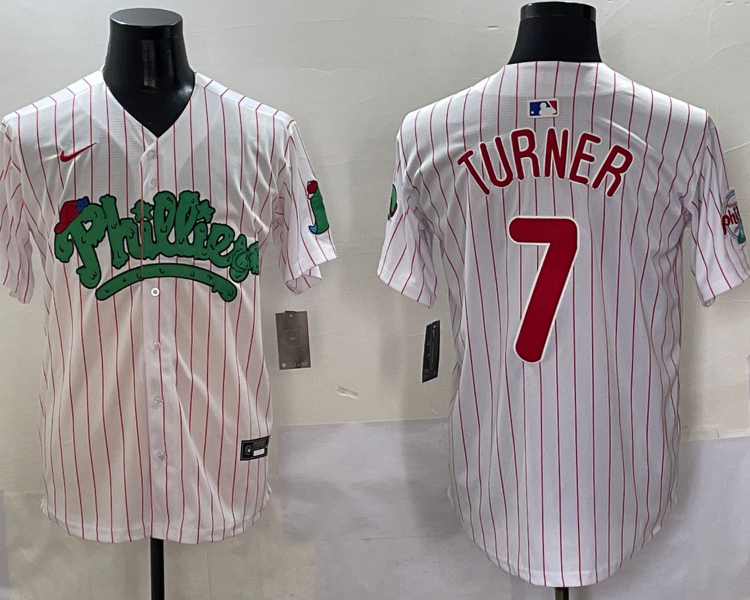 Men's Philadelphia Phillies Trea Turner #7 White Jersey