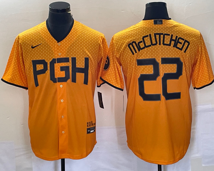 Men's Pittsburgh Pirates Andrew McCutchen #22 Gold 2023 City Connect Jersey