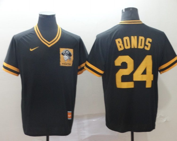 Men's Pittsburgh Pirates Barry Bonds #24 Black Stitched Jersey