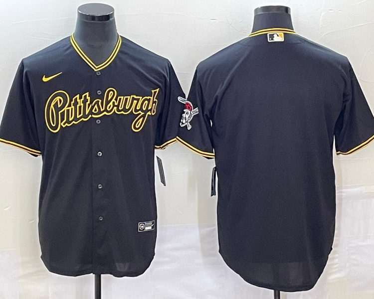 Men's Pittsburgh Pirates Black Blank Team Jersey