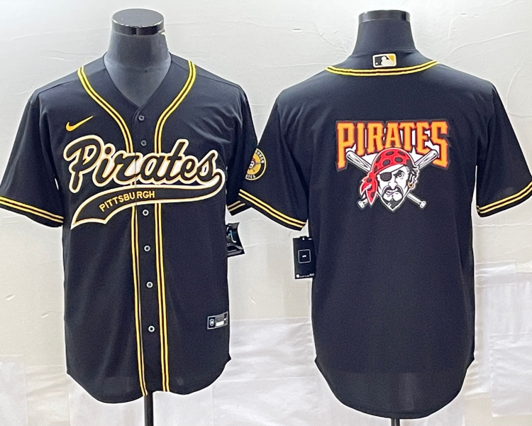 Men's Pittsburgh Pirates Black Team Jersey Joint Edition