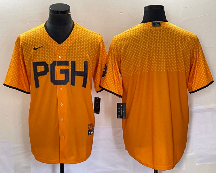 Men's Pittsburgh Pirates Gold 2023 City Connect Blank Jersey