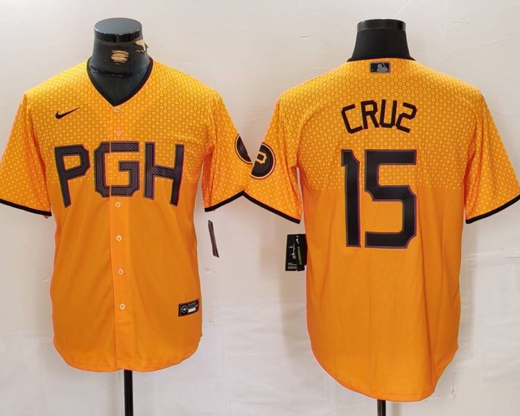 Men's Pittsburgh Pirates Oneil Cruz #15 Gold City Connect Limited Jersey