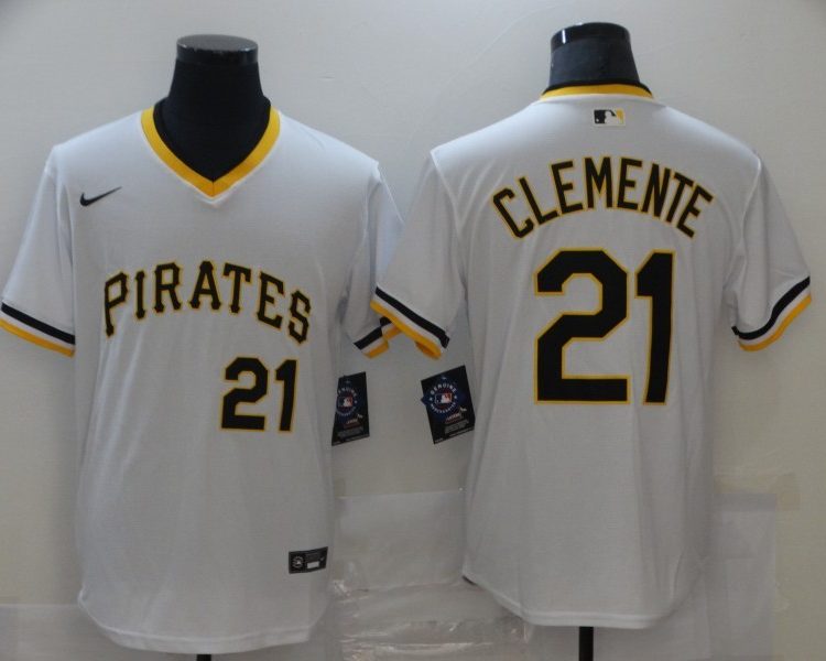 Men's Pittsburgh Pirates Roberto Clemente #21 White Authentic Jersey