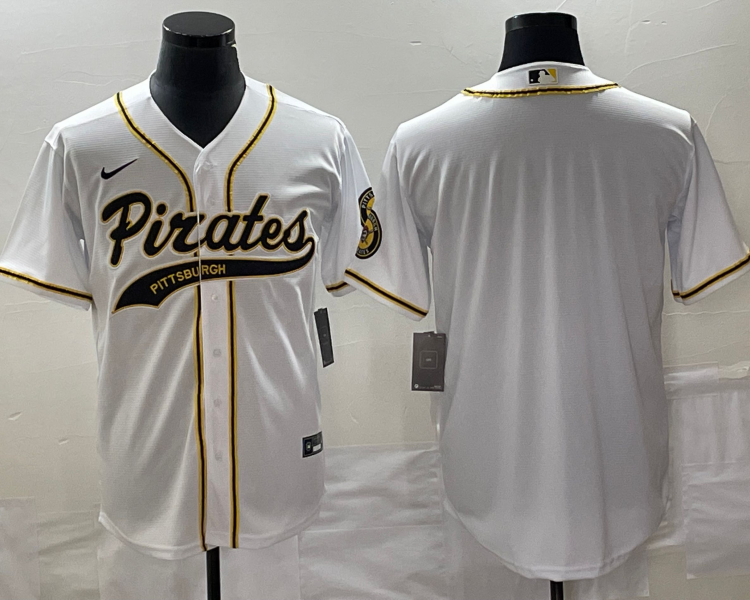 Men's Pittsburgh Pirates White Blank Jersey Joint Edition