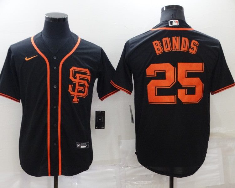 Men's San Francisco Giants Barry Bonds #25 Black Baseball Jersey