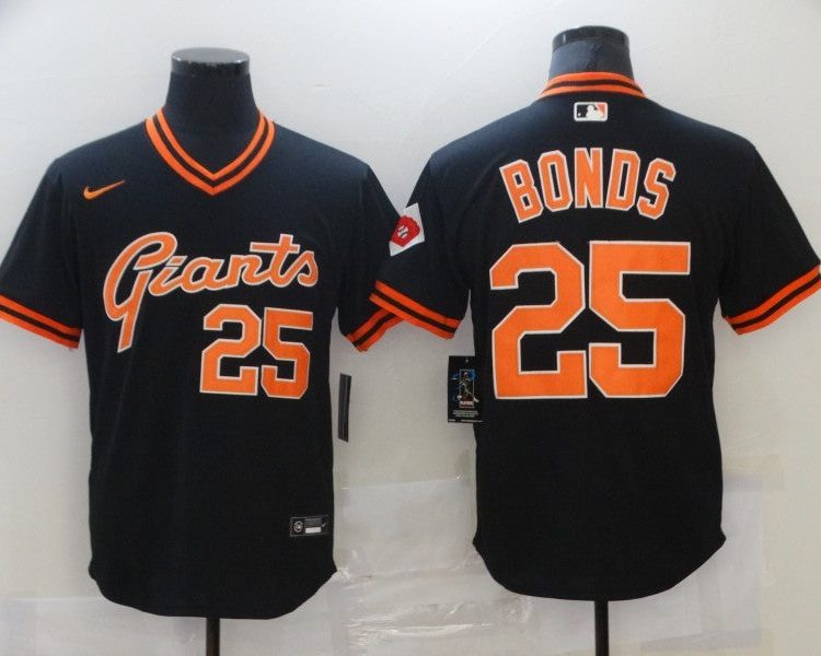 Men's San Francisco Giants Barry Bonds #25 Black Jersey