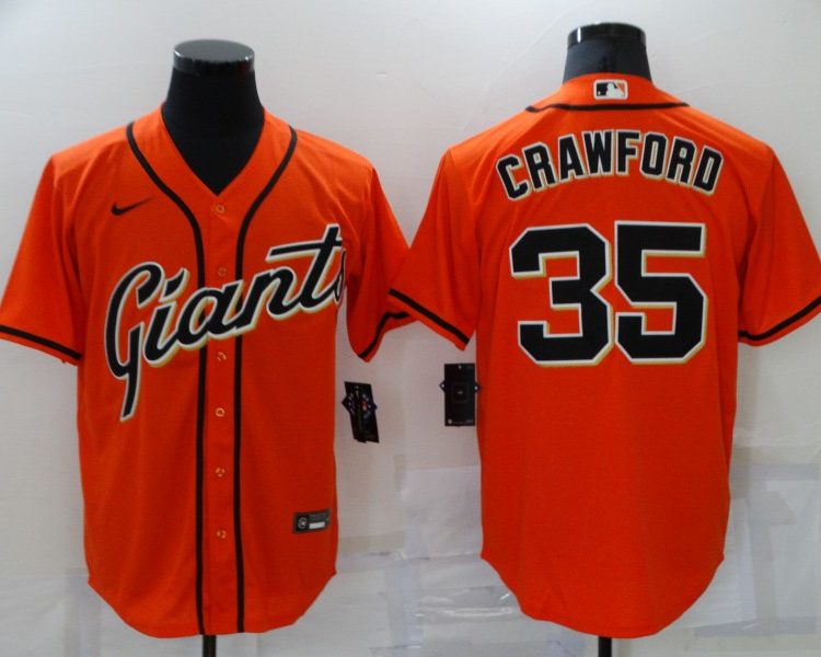 Men's San Francisco Giants Brandon Crawford #35 Orange Baseball Jersey