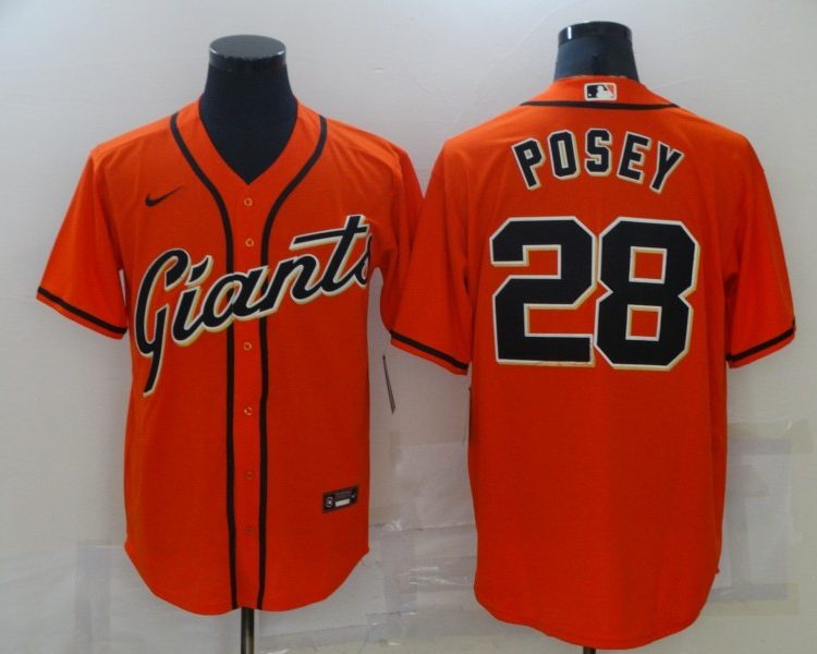 Men's San Francisco Giants Buster Posey #28 Orange Baseball Jersey