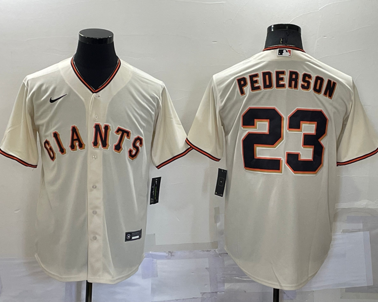 Men's San Francisco Giants Joc Pederson #23 Beige Baseball Jersey
