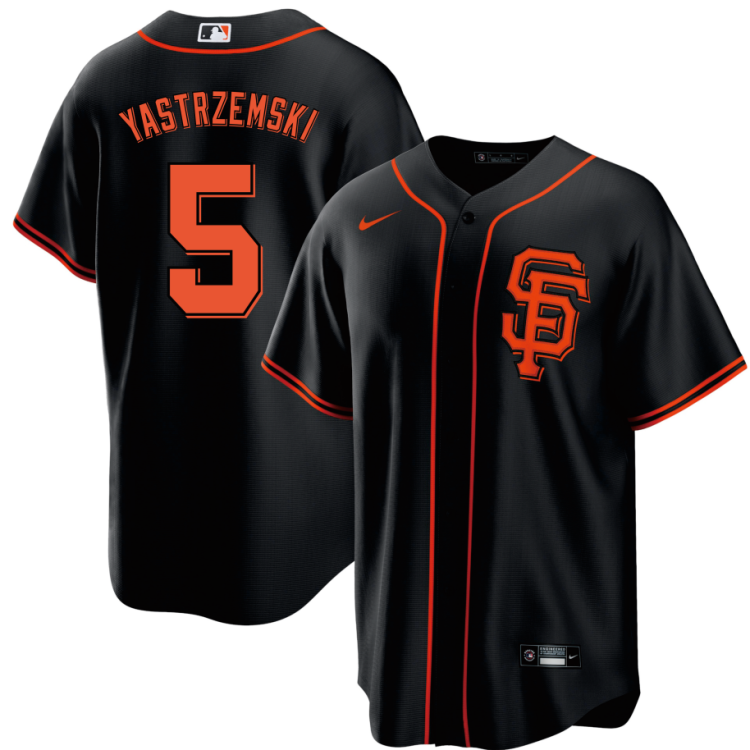 Men's San Francisco Giants Mike Yastrzemski #5 Black Baseball Jersey