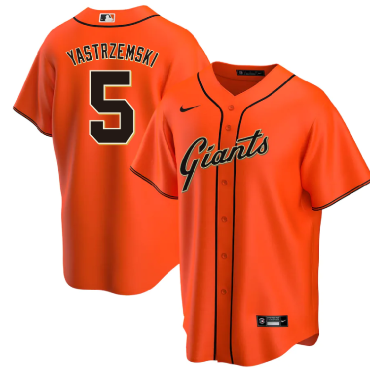 Men's San Francisco Giants Mike Yastrzemski #5 Orange Baseball Jersey