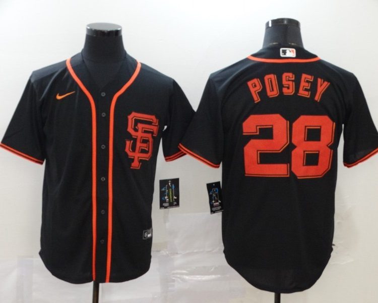 Men's San Francisco Giants Buster Posey #28 Black Baseball Jersey