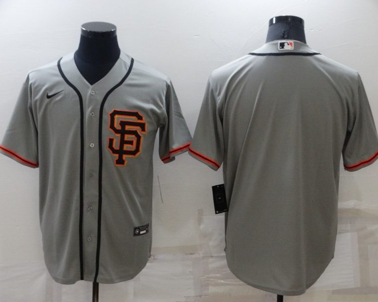 Men's San Francisco Giants Gray Road Blank Jersey