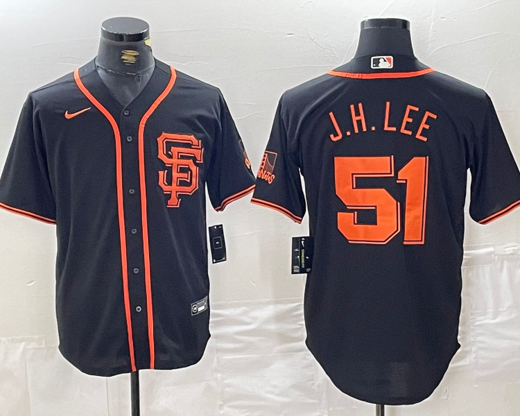 Men's San Francisco Giants Jung Hoo Lee #51 Black Jersey