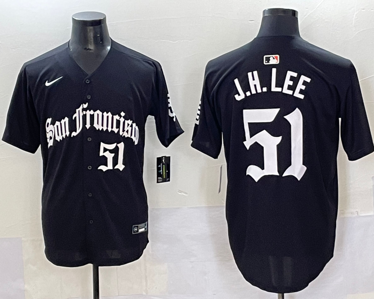 Men's San Francisco Giants Jung Hoo Lee #51 Black Jersey