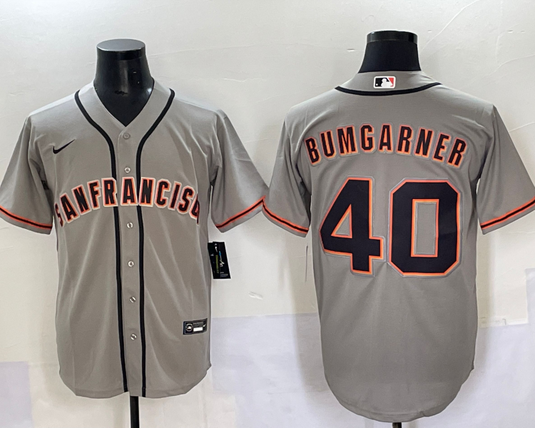 Men's San Francisco Giants Madison Bumgarner #40 Gray Jersey
