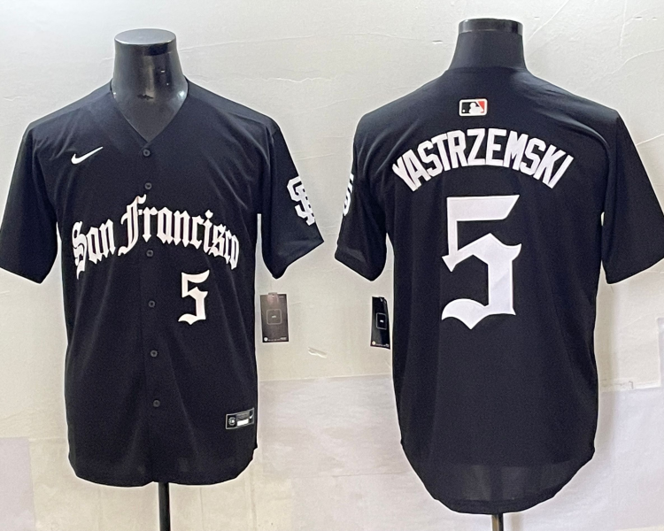Men's San Francisco Giants Mike Yastrzemski #5 Black Jersey
