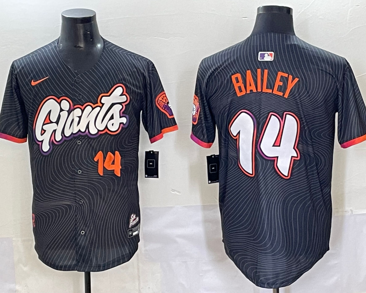 Men's San Francisco Giants Patrick Bailey #14 Anthracite 2025 City Connect Limited Jersey