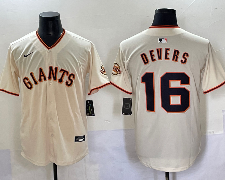 Men's San Francisco Giants Rafael Devers #16 Cream Home Jersey