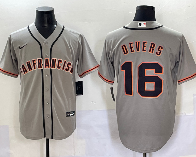 Men's San Francisco Giants Rafael Devers #16 Gray Jersey