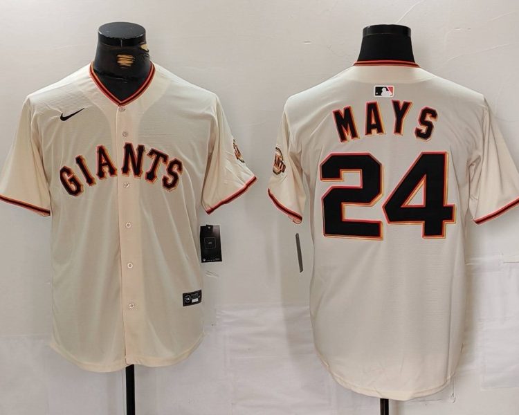 Men's San Francisco Giants Willie Mays #24 Cream Home Jersey