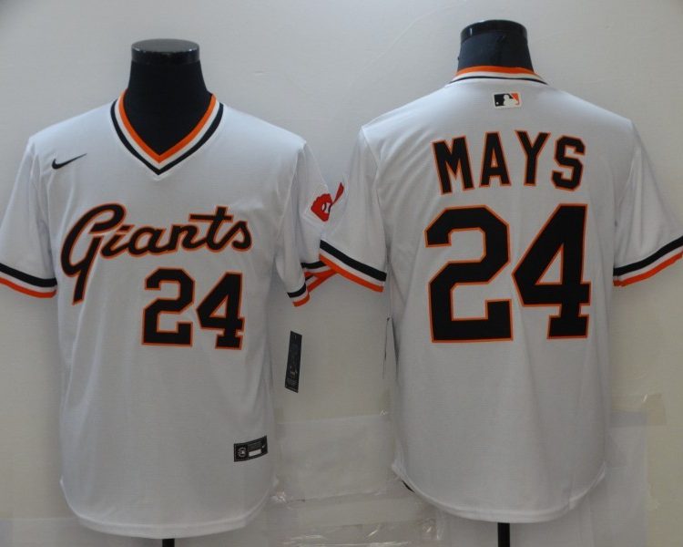 Men's San Francisco Giants Willie Mays #24 White Jersey