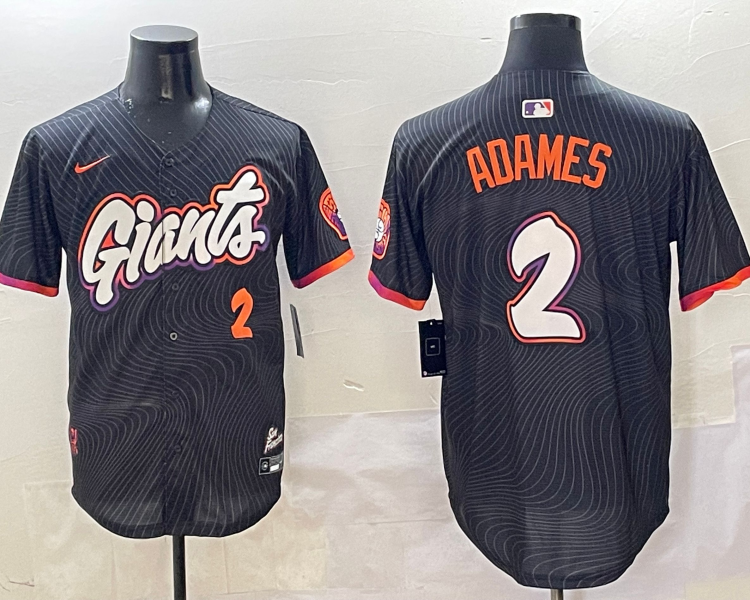 Men's San Francisco Giants Willy Adames #2 Black 2025 City Connect Limited Jersey
