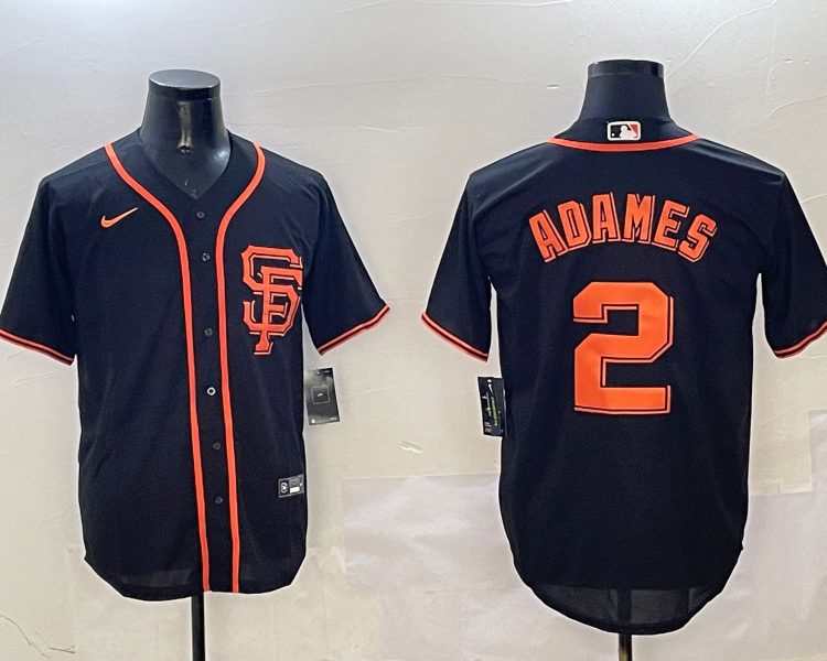Men's San Francisco Giants Willy Adames #2 Black Jersey