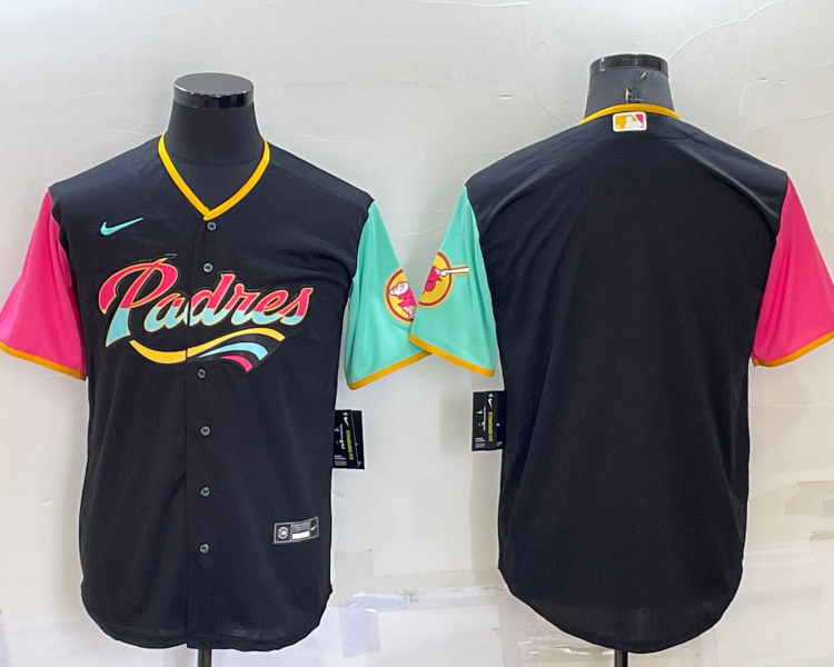 Men's San Diego Padres Black City Connect Blank Jersey