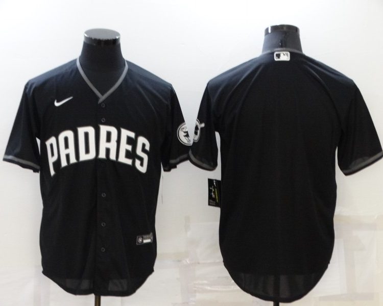 Men's San Diego Padres Black Official Blank Jersey