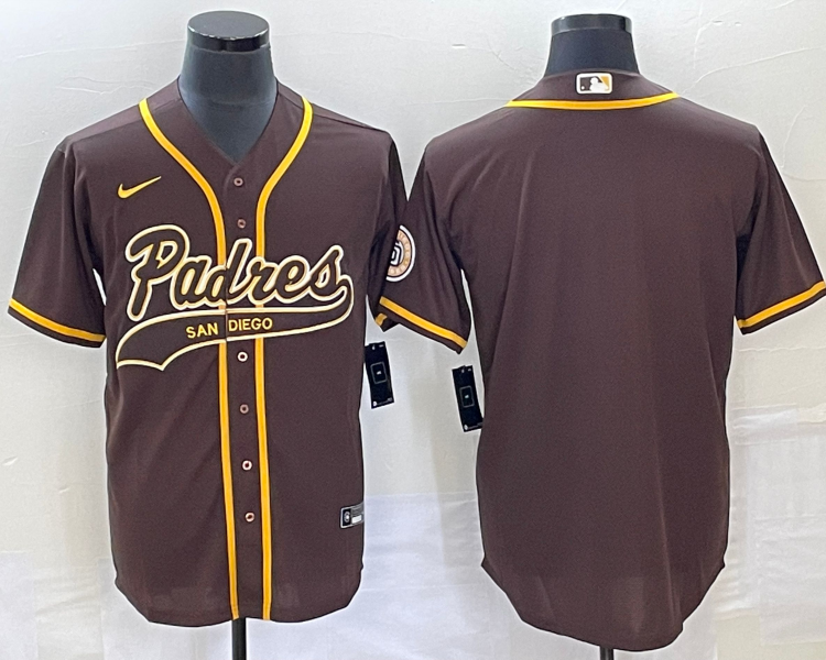 Men's San Diego Padres Brown Blank Jersey Joint Edition