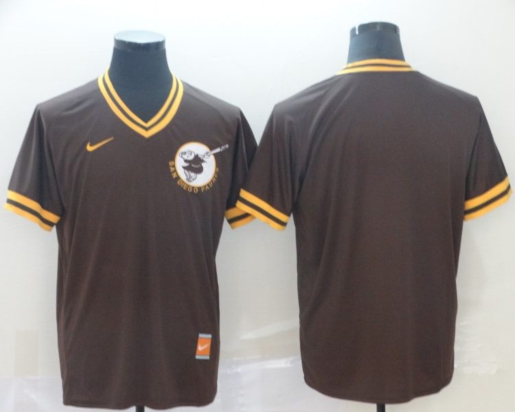 Men's San Diego Padres Brown Cooperstown Collection Blank Jersey