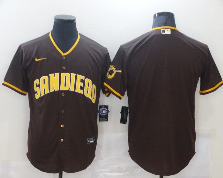 Men's San Diego Padres Brown Road Blank Jersey
