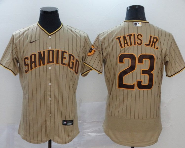 Men's San Diego Padres Fernando Tatis Jr. #23 Khaki Stitched Jersey