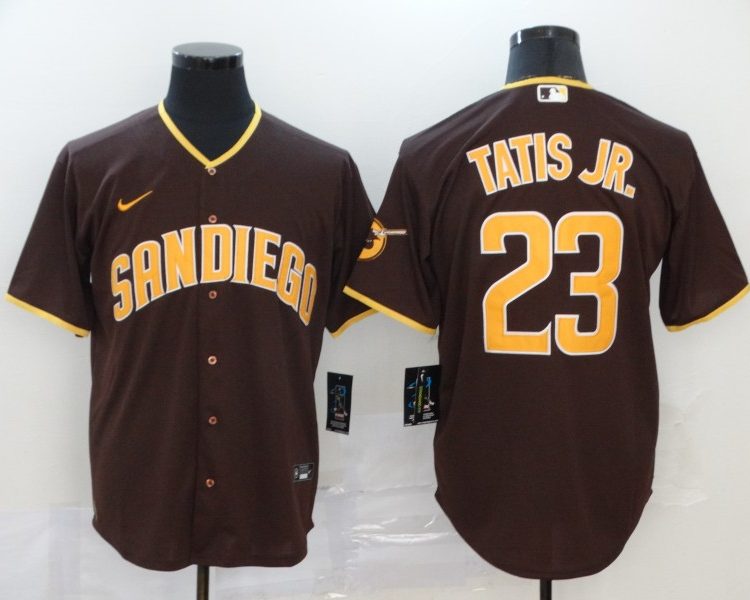 Men's San Diego Padres Fernando Tatis Jr. #23 Stitched Brown Jersey